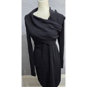 Athleta Black Cotton Wool Sweater Dress Woman's Size XS